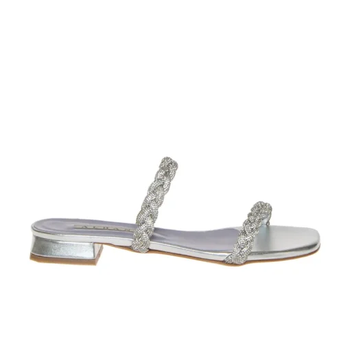 ALBANO 3253 CIABATTA LAMINATO ARGENTO STRASS