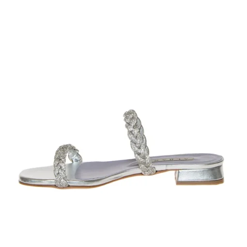 ALBANO 3253 CIABATTA LAMINATO ARGENTO STRASS