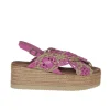 BUENO U6115 MIAMI SANDALO PLATFORM CORDA-PELLE FUXIA