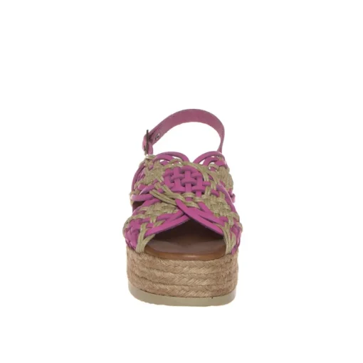 BUENO U6115 MIAMI SANDALO PLATFORM CORDA-PELLE FUXIA