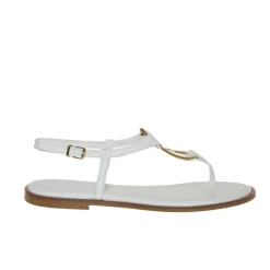 CARYATIS SANDALO 6481  BIANCO ANELLO ORO