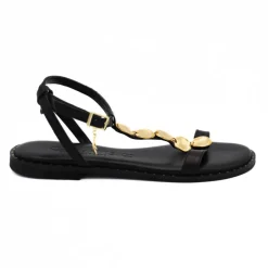 CARYATIS SANDALO 621707 NERO MEDAGLIE