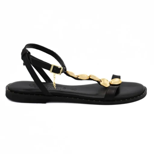 CARYATIS SANDALO 621707 NERO MEDAGLIE