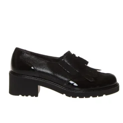 CINZIA VALLE 9422 MOCASSINO SLIPON PELLE VERNICE NERO