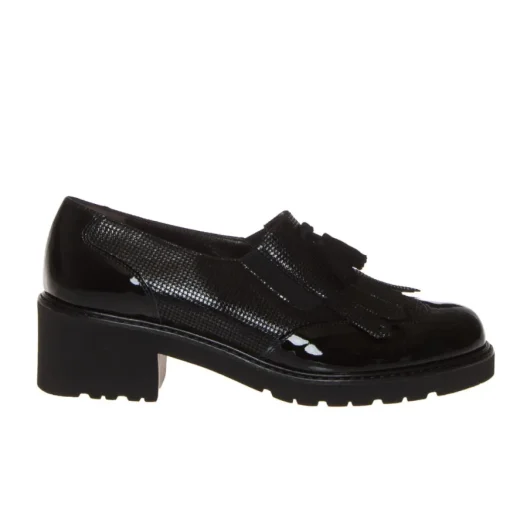 CINZIA VALLE 9422 MOCASSINO SLIPON PELLE VERNICE NERO