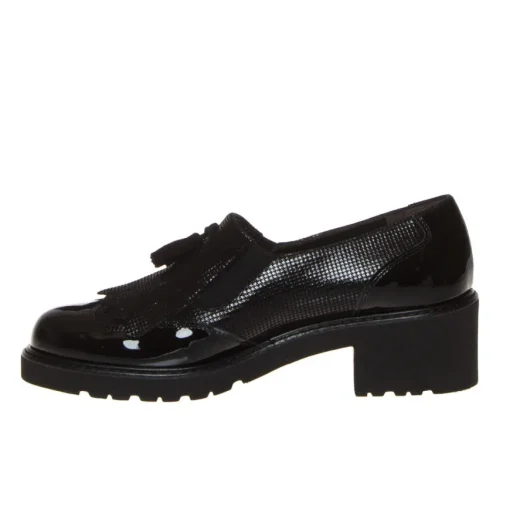 CINZIA VALLE 9422 MOCASSINO SLIPON PELLE VERNICE NERO
