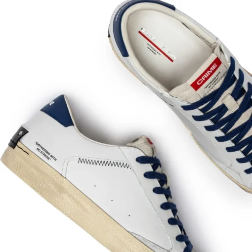 CRIME LONDON SNEAKERS 14000 DISTRESSED BIANCO