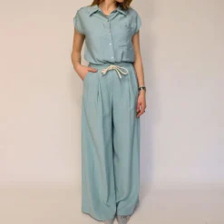 CROCHÈ CAMICIA CR06496-910 ACQUA