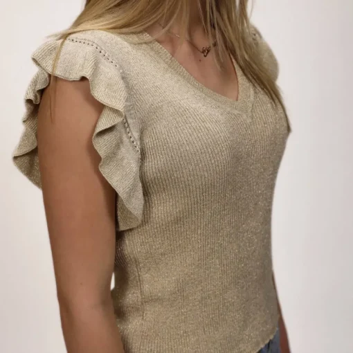 CROCHÈ TOP CR06322-2484 LUREX ORO
