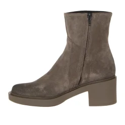 FRAU 80C7 STIVALETTO CAMOSCIO BEIGE TACCO LARGO