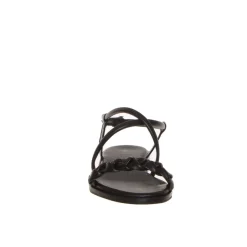 FRAU 85P9 SANDALO PELLE NERO TRECCIA