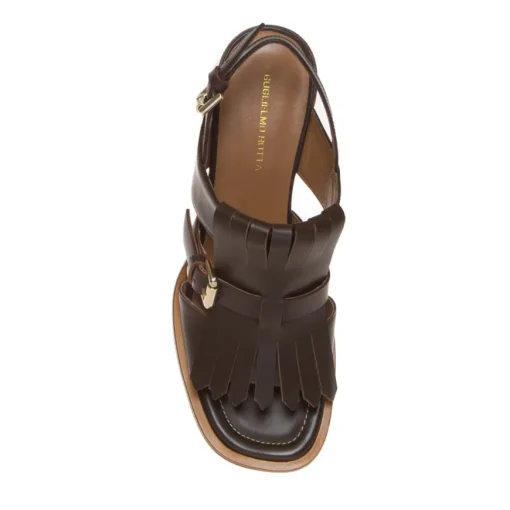 GUGLIELMO ROTTA GYPSY SANDALO FRANGIA MARRONE