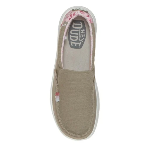 HEY DUDE MISTY RISE SLIPON PLATFORM CANVAS BEIGE