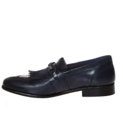 LENDINI F71 MOCASSINO MORSETTO PELLE SPAZZOLATA BLU
