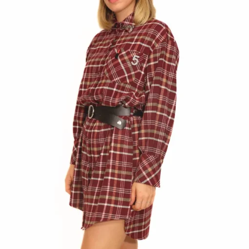 MARYLEY VESTITO 24IB377 QUADRI BORDEAUX