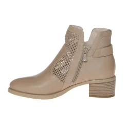 NERO GIARDINI E306221-439 STIVALETTO CHAMPAGNE FORATO