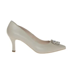 NERO GIARDINI E307000DE-702 DECOLLETE ACCESSORIO BEIGE