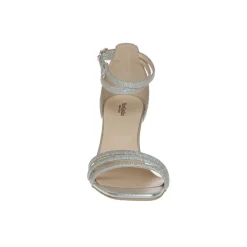NERO GIARDINI E307291DE-700 SANDALO GLITTER ARGENTO