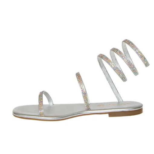 SAN PIERO E34006 SANDALO SCHIAVA ARGENTO STRASS