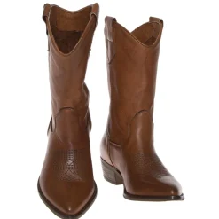 THE FLOW M301 STIVALE TRONCHETTO TEXANO PELLE CUOIO